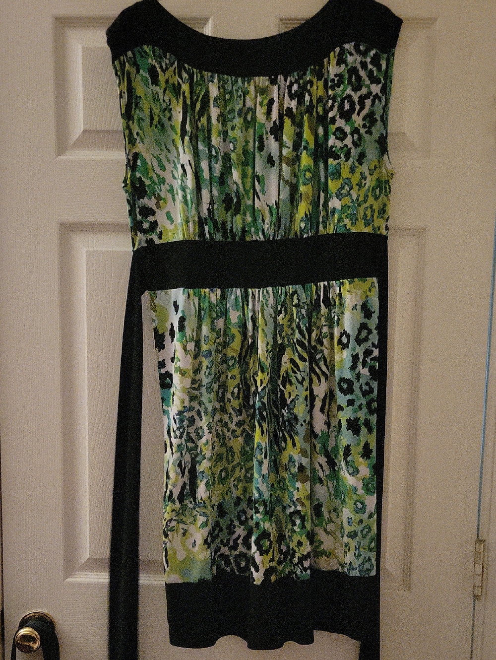 Aa Studio Green & Black Trim Midi Dress